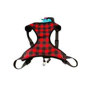 Play On Comfort Step-In Harness Dog Large Red Black New Buffalo Plaid Mesh Lined
